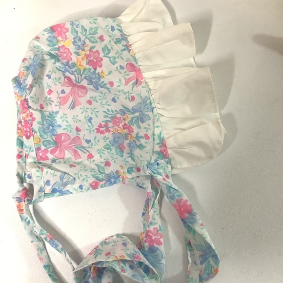 Vintage Cradle Togs Floral Dress And Bonnet Set Embroidered 18 Months - Picture 4 of 8